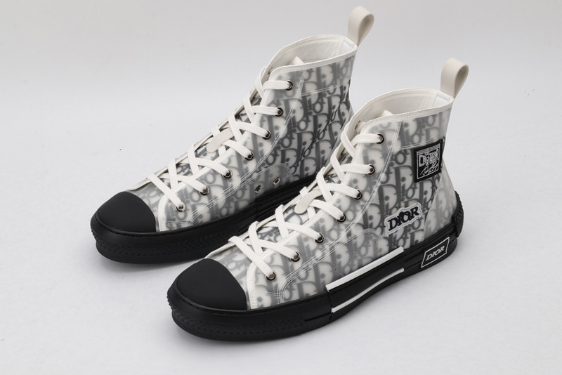 dio* b23 oblique high-top white sneaker