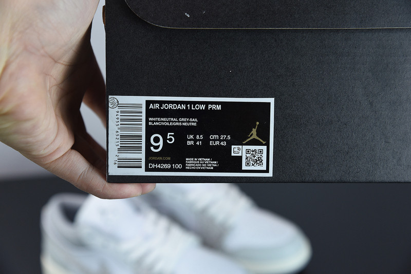 air jordan 1 low prm with grey elephant print dh4269-100