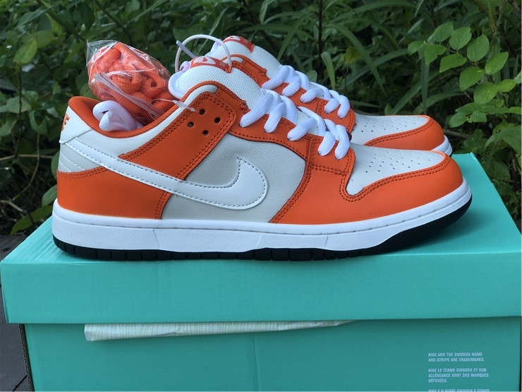nike sb dunk low white orange black sale bq6817-806