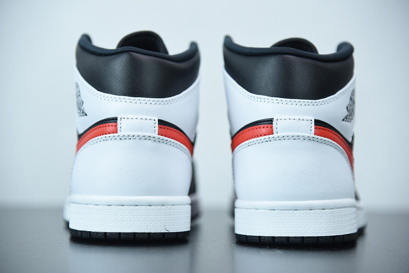 air jordan 1 mid black chile red white 554724-075