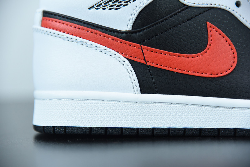 air jordan 1 mid black chile red white 554724-075