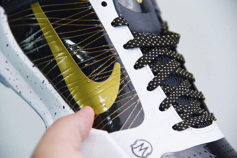 nike kobe v protro black white gold cd0824-127