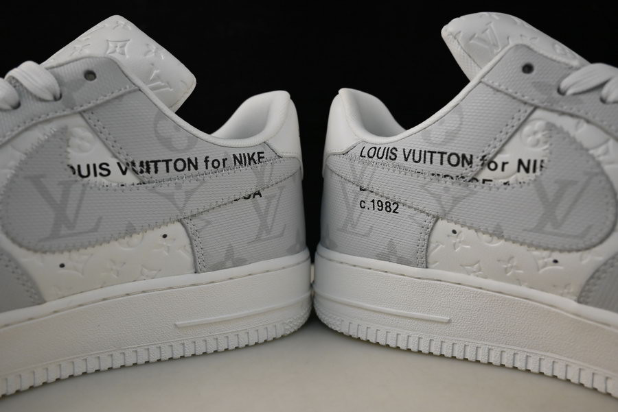 2022 lvt x nike air force 1 07 low white grey ld4631-201