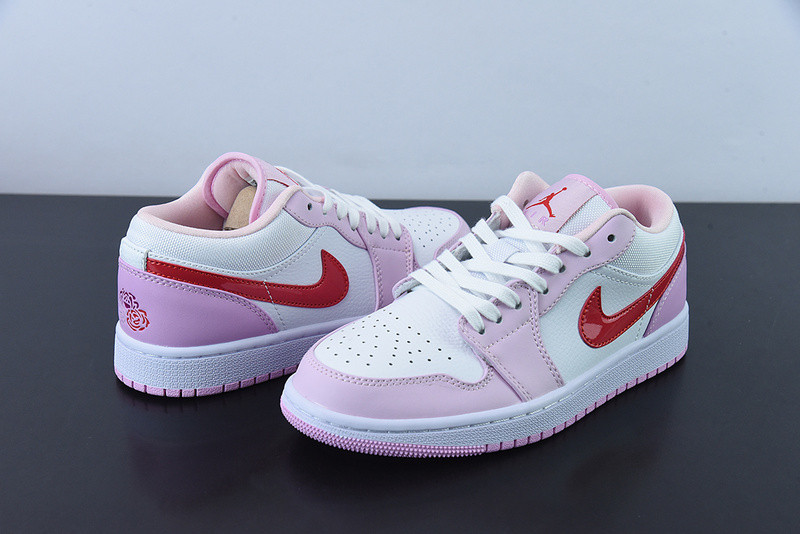 nike air jordan 1 low white pink purple valentines day dr0758-170