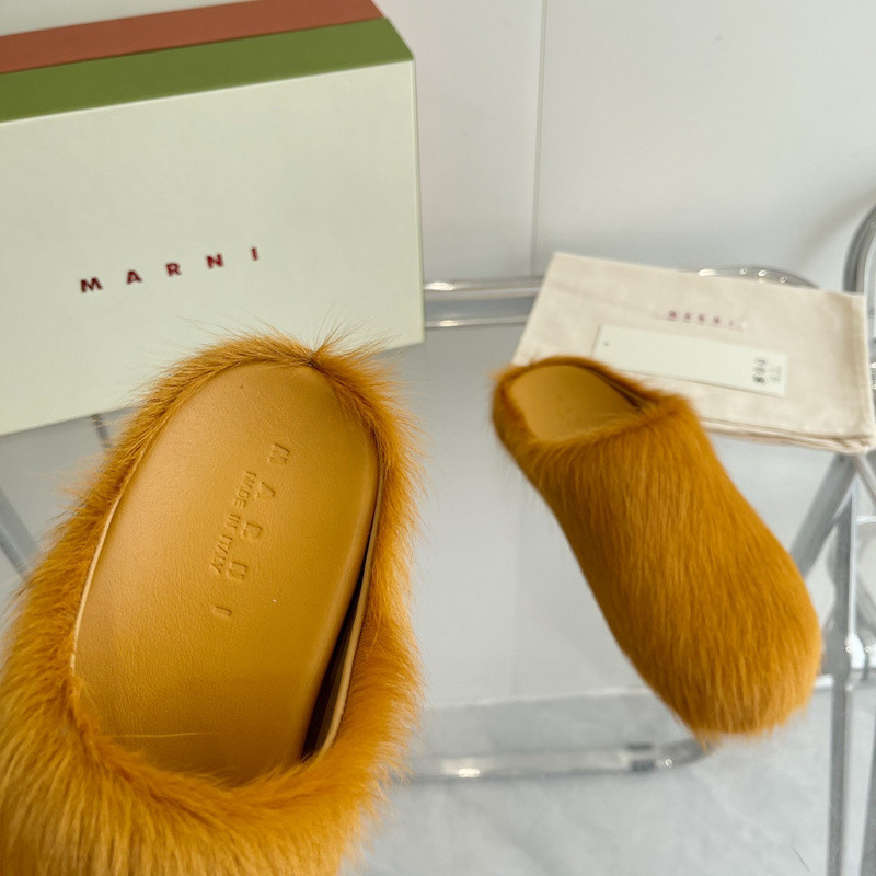 Marni calf hair slippers